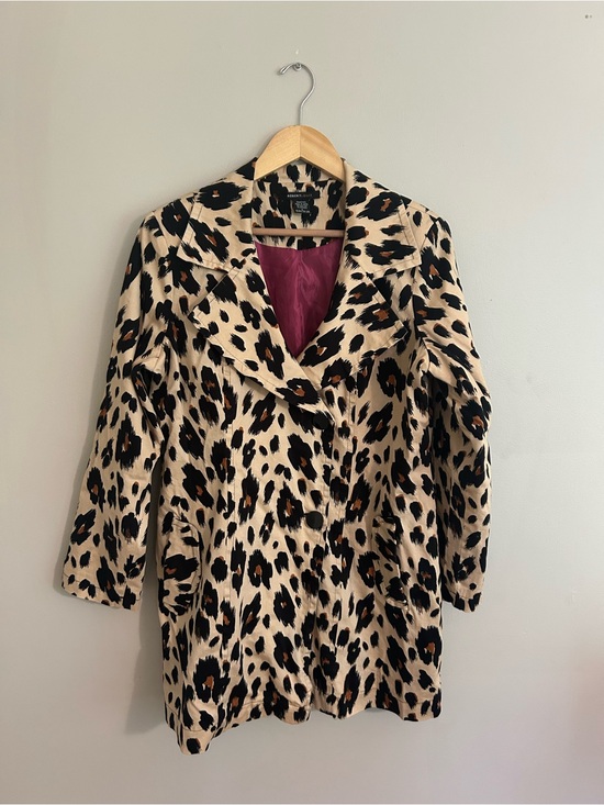 Robert Louis Jackets & Blazers - Robert Louis Leopard Print Trench Coat - Beige, Black & Brown